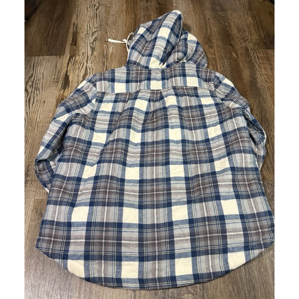 L.L. Bean Women's Scotch Plaid Flannel Zip Up Hoodie Jacket Relaxed Fit Size M - Picture 6 of 6